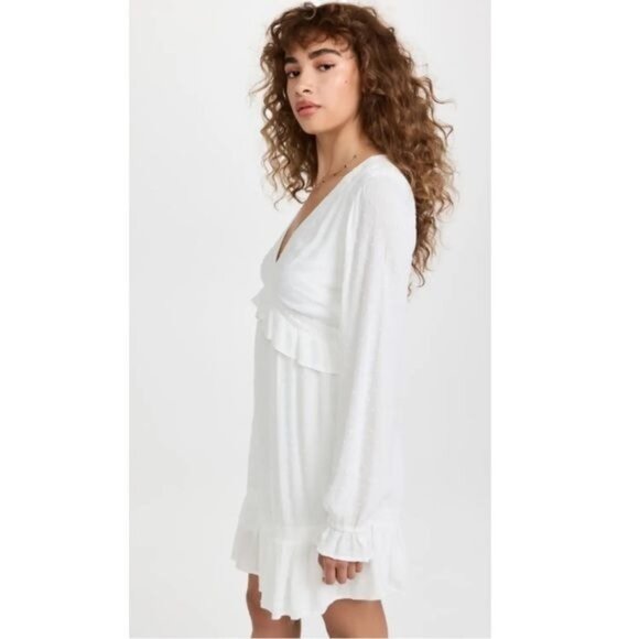 PAIGE  Odelise Long Sleeve Mini Dress in White Size S - Picture 5 of 12